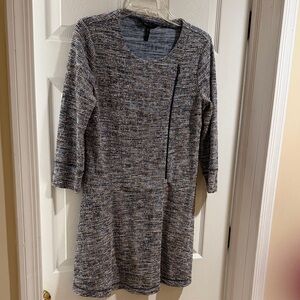 BCBGMaxAzria Gray Textured Mini Dress with sleeves